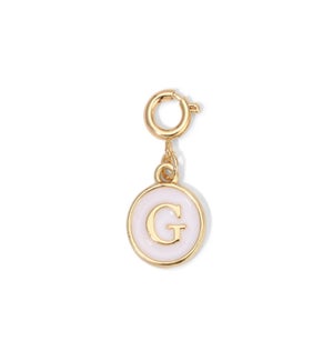 Charm - (G) White Enamel Initial (gold)