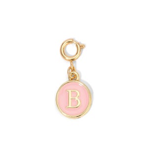 Charm - (B) Pink Enamel Initial (gold)
