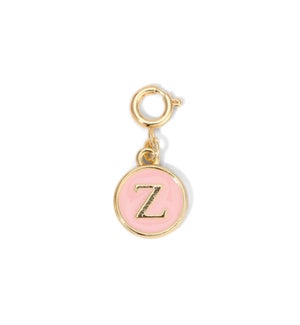 Charm - (Z) Pink Enamel Initial (gold)
