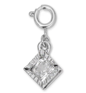 Charm - Rhinestone Diamond (silver)