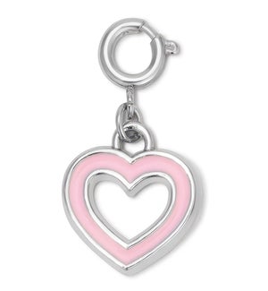 Charm - Pink Heart (silver)