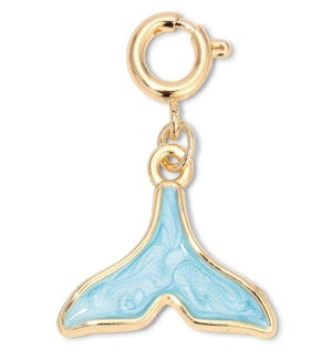 Charm - Lt Blue Whale Tale (gold)