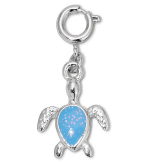 Charm - Blue Turtle (silver)