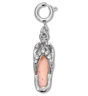 Charm - Pink Flip Flop (silver)