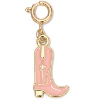 Charm - Pink Western Boot (gold)