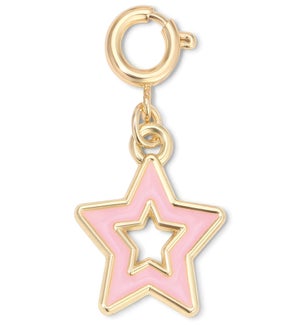Charm - Pink Star (gold)