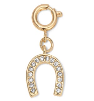 Charm - Horseshoe Pave Crystal (gold)