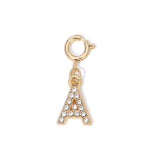 Charm - (A) Rhinestone Initial (gold)