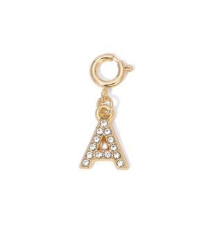 Charm - (A) Rhinestone Initial (gold)