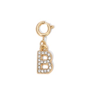 Charm - (B) Rhinestone Initial (gold)