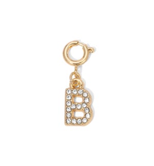 Charm - (B) Rhinestone Initial (gold)