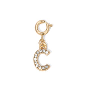 Charm - (C) Rhinestone Initial (gold)