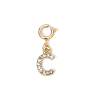 Charm - (C) Rhinestone Initial (gold)
