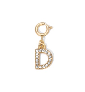 Charm - (D) Rhinestone Initial (gold)