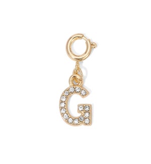 Charm - (G) Rhinestone Initial (gold)