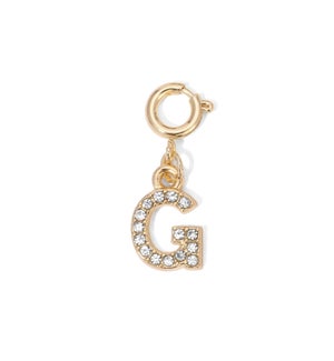 Charm - (G) Rhinestone Initial (gold)