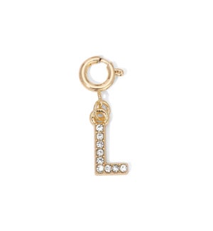 Charm - (L) Rhinestone Initial (gold)