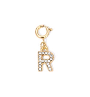 Charm - (R) Rhinestone Initial (gold)