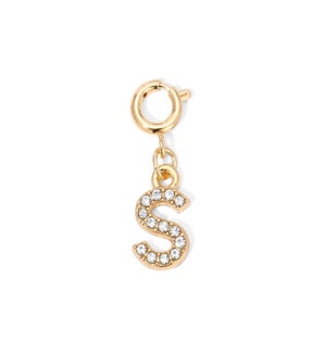 Charm - (S) Rhinestone Initial (gold)