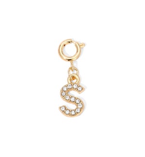Charm - (S) Rhinestone Initial (gold)