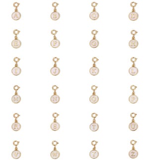 Charm Initials (Enamel - white) Prepack 24 letters