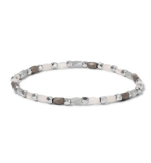 Crystal Mix Silver and White Mini Stretch Bracelet (silver)