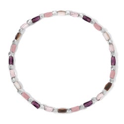 Crystal Mix Purple and Lilac Stretch Bracelet (silver)