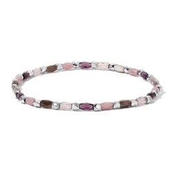 Crystal Mix Purple and Lilac Stretch Bracelet (silver)