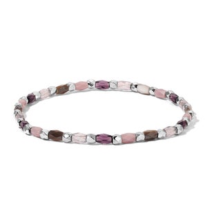 Crystal Mix Purple and Lilac Stretch Bracelet (silver)