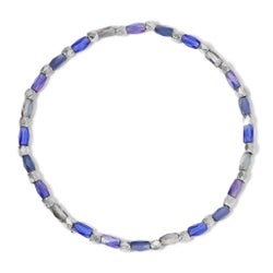 Crystal Mix Marina Blues Stretch Bracelet (silver)