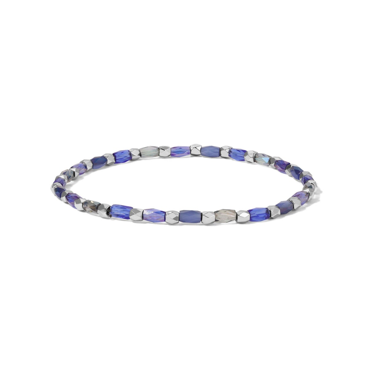Crystal Mix Marina Blues Stretch Bracelet (silver)