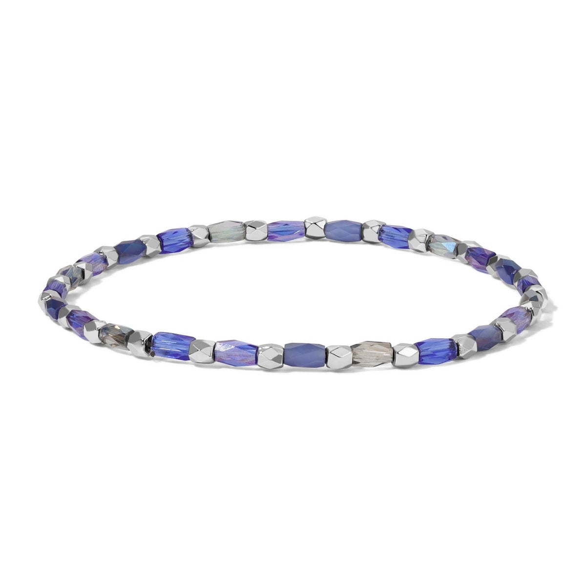 Crystal Mix Marina Blues Stretch Bracelet (silver)