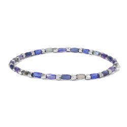 Crystal Mix Marina Blues Stretch Bracelet (silver)