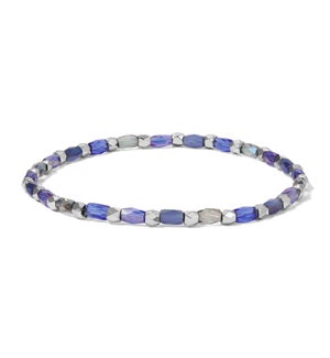 Crystal Mix Marina Blues Stretch Bracelet (silver)