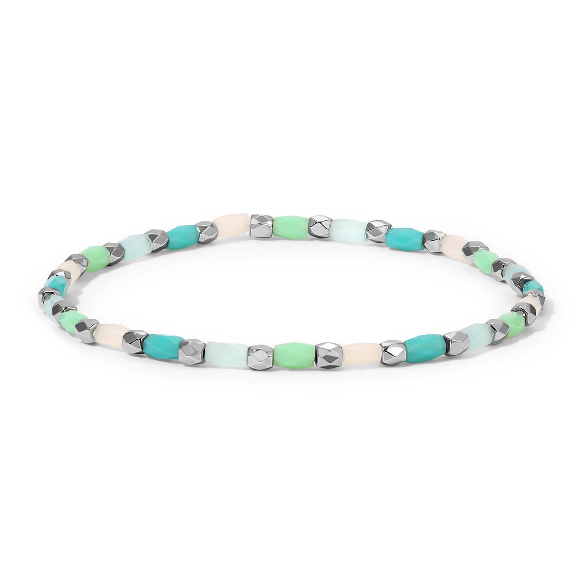 Crystal Mix Seaside Stretch Bracelet (silver)
