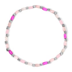 Crystal Mix Pink Stretch Bracelet (silver)
