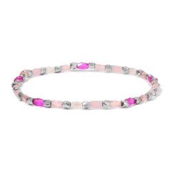 Crystal Mix Pink Stretch Bracelet (silver)