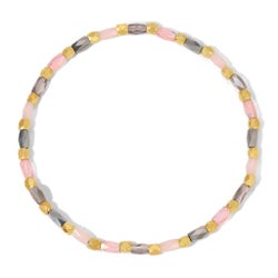 Crystal Mix Gray and Pink Stretch Bracelet (gold)