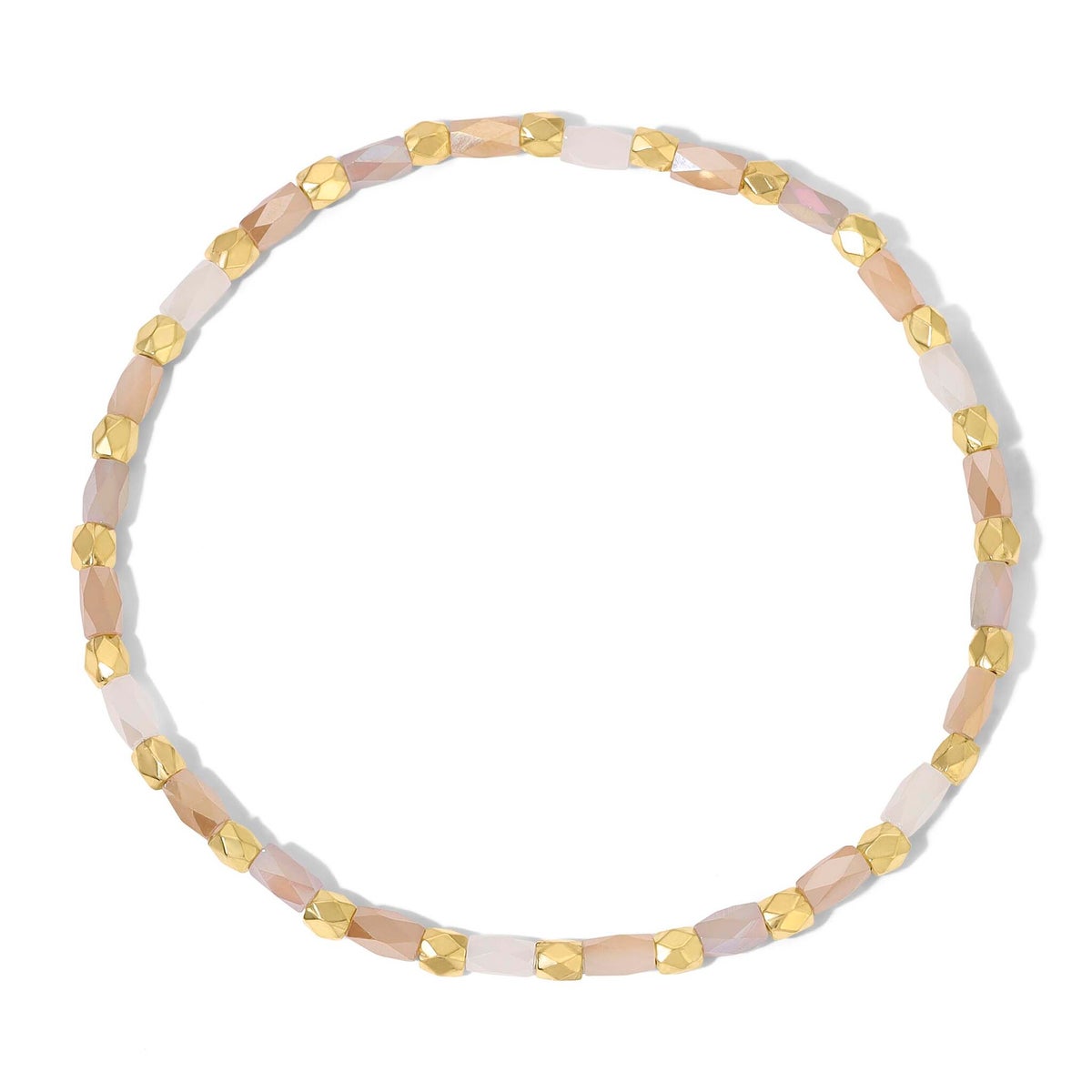 Crystal Mix Champagne Stretch Bracelet (gold)
