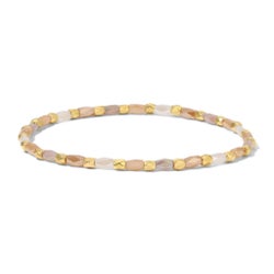 Crystal Mix Champagne Stretch Bracelet (gold)