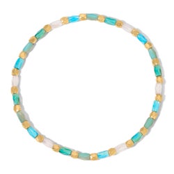 Crystal Mix Lt Turquoise Stretch Bracelet (gold)