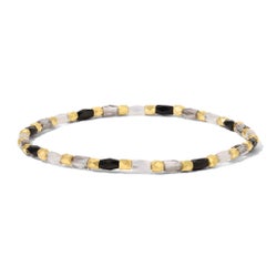 Crystal Mix Black Dia Stretch Bracelet (gold)