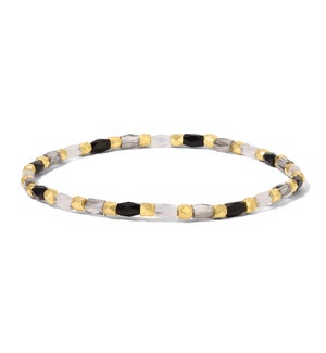 Crystal Mix Black Dia Stretch Bracelet (gold)