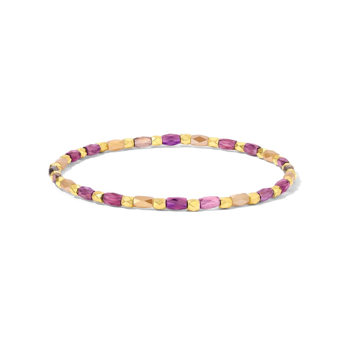 Crystal Mix Purple and Amber Bracelet (gold)