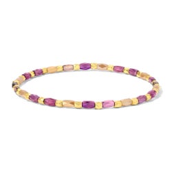 Crystal Mix Purple and Amber Bracelet (gold)