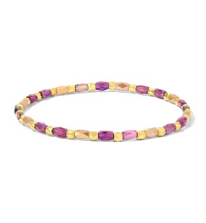 Crystal Mix Purple and Amber Bracelet (gold)