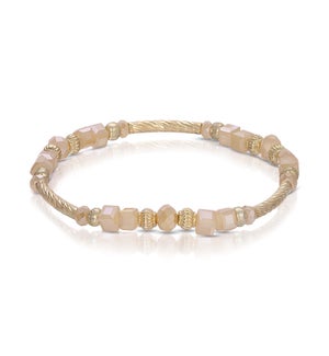 Crystal Square Bracelet - Sahara ab (with Gold)