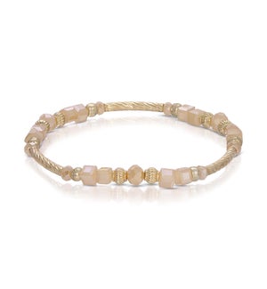 Crystal Square Bracelet - Sahara ab (with Gold)