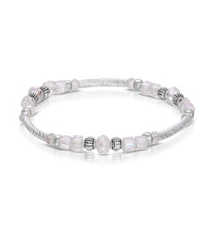 Crystal Square Bracelet - Clear AB (with Silver)