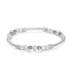 Crystal Square Bracelet - Clear AB (with Silver)